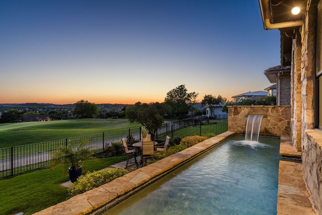 219 Jack Nicklaus Dr, Austin, TX 78738 - view of swimming pool with a fenced backyard and golf course view