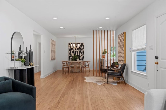 2004 Raleigh Ave, Austin, TX 78703 - sitting room featuring a chandelier, light wood-type flooring, and recessed lighting