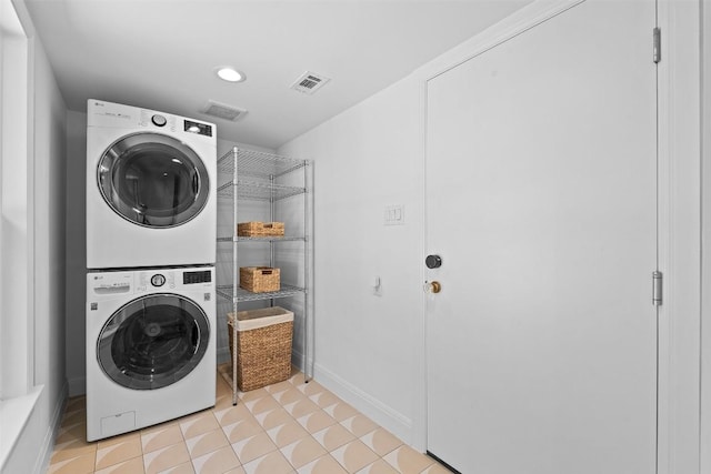 2004 Raleigh Ave, Austin, TX 78703 - laundry room with estacked washer and dryer and recessed lighting