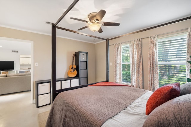 13212 Running Doe Ln, Cedar Park, TX 78613 - bedroom featuring crown molding and ceiling fan