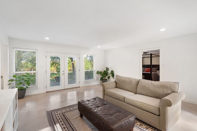 13212 Running Doe Ln, Cedar Park, TX 78613 - living room with french doors, recessed lighting, and baseboards