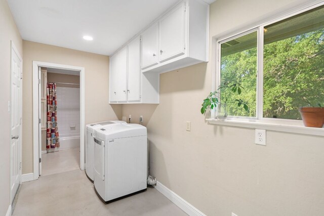 13212 Running Doe Ln, Cedar Park, TX 78613 - washroom with cabinet space, healthy amount of natural light, baseboards, and recessed lighting