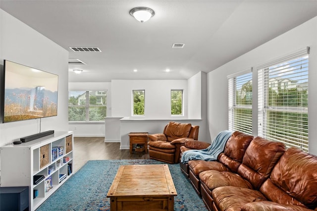 174 Challis Ct, Austin, TX 78737 - living area with wood finished floors, baseboards, and recessed lighting