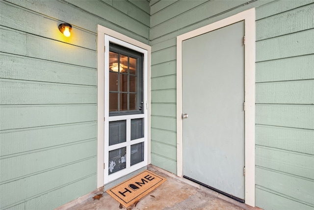 view of doorway to property