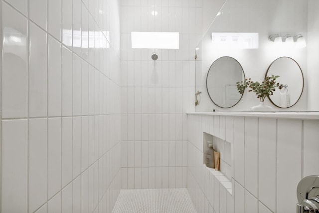 653 Texas Sage Loop, Buda, TX 78610 - bathroom featuring a tile shower