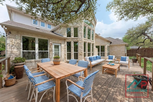 8105 Endeavor Cir, Austin, TX 78726 - deck with an outdoor hangout area and outdoor dining area