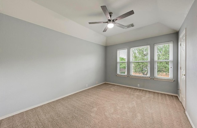 8105 Endeavor Cir, Austin, TX 78726 - carpeted empty room featuring lofted ceiling and ceiling fan