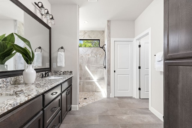 18105 Austin Blvd, Lago Vista, TX 78645 - full bathroom featuring double vanity and tiled shower