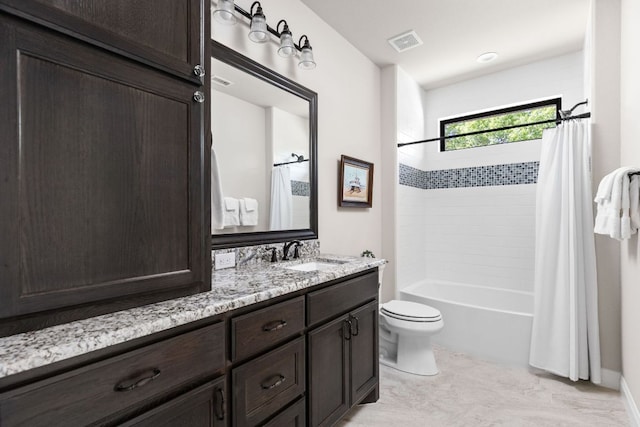 18105 Austin Blvd, Lago Vista, TX 78645 - bathroom with vanity, shower / bath combo, and tile patterned flooring