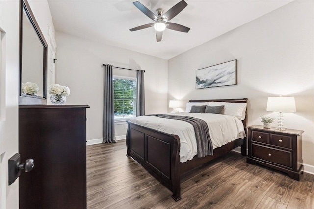 3204 Whitt Creek Trl, Leander, TX 78641 - bedroom featuring wood finished floors, baseboards, and a ceiling fan