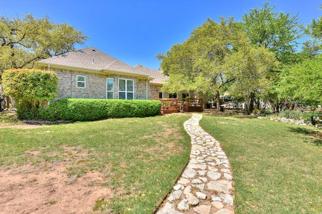 200 Nicole Way, Georgetown, TX 78633 - view of grassy yard featuring a deck