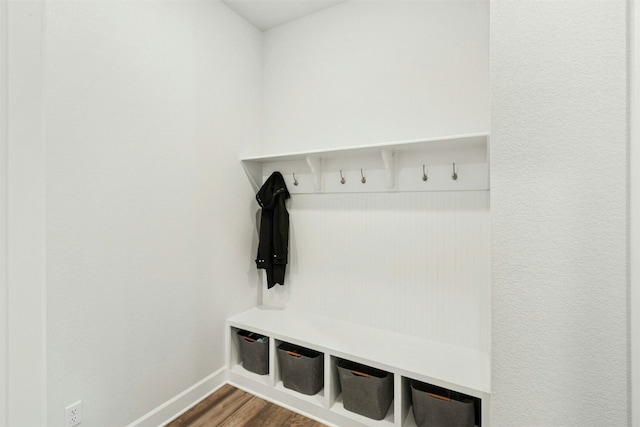 128 Mountain Lion Rd, Georgetown, TX 78628 - mudroom featuring baseboards and wood finished floors