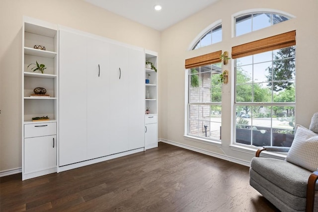 7306 Holly Fern Cv, Austin, TX 78750 - living area with dark wood-style flooring and recessed lighting