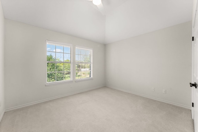 6 Dovedale Cv, The Hills, TX 78738 - spare room featuring light colored carpet, lofted ceiling, and a ceiling fan