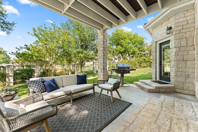 6 Dovedale Cv, The Hills, TX 78738 - view of patio / terrace with an outdoor hangout area and grilling area
