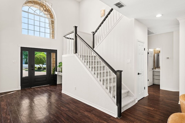 6 Dovedale Cv, The Hills, TX 78738 - entrance foyer featuring hardwood / wood-style flooring, stairs, and recessed lighting