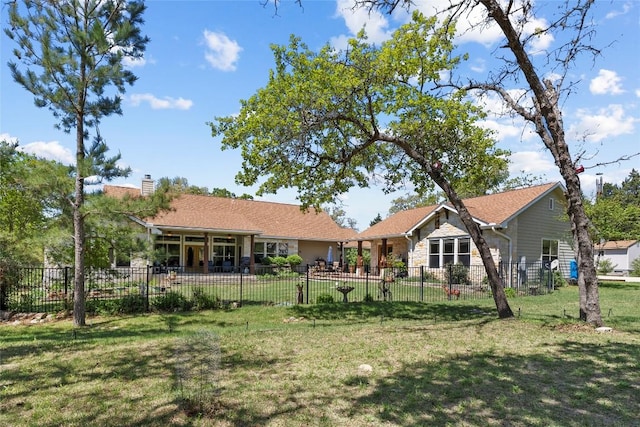 119 Maple Leaf Trl, Elgin, TX 78621 - back of property featuring a chimney