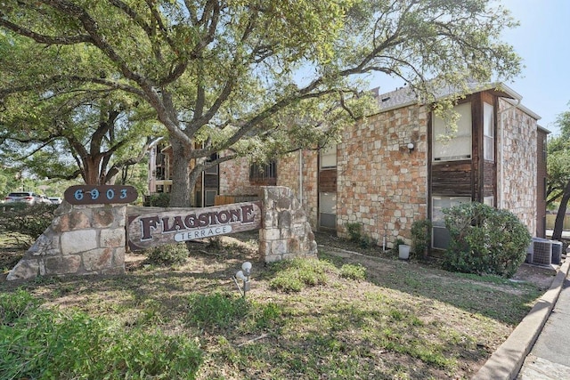 view of community sign