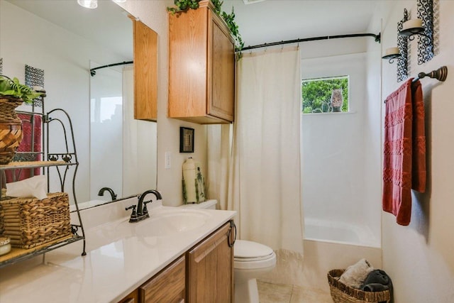7404 Little Oak Cir, Lago Vista, TX 78645 - full bath with vanity, shower / bath combo, and tile patterned flooring
