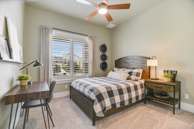 518 Doe Whisper Way, Austin, TX 78738 - bedroom with light carpet and ceiling fan