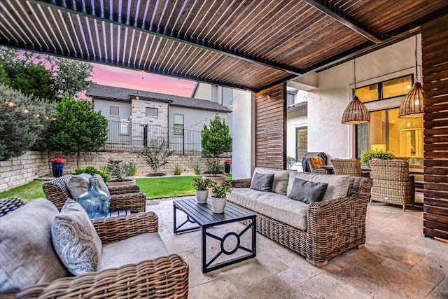518 Doe Whisper Way, Austin, TX 78738 - view of patio / terrace featuring an outdoor living space
