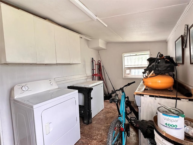 716 Barbara Dr, San Marcos, TX 78666 - washroom featuring cabinet space and washer / dryer