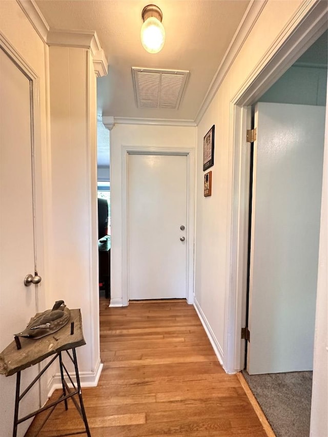 716 Barbara Dr, San Marcos, TX 78666 - corridor with ornamental molding and light wood-style floors