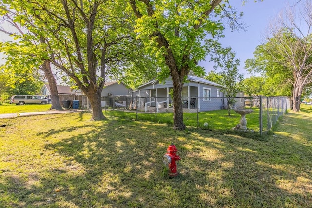 view of yard featuring fence