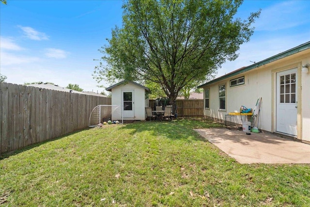 4003 Reeders Dr, Austin, TX 78725 - fenced backyard with a shed and a patio area