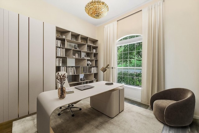 12325 Labrador Bay Ct, Austin, TX 78732 - office area featuring wood finished floors and baseboards