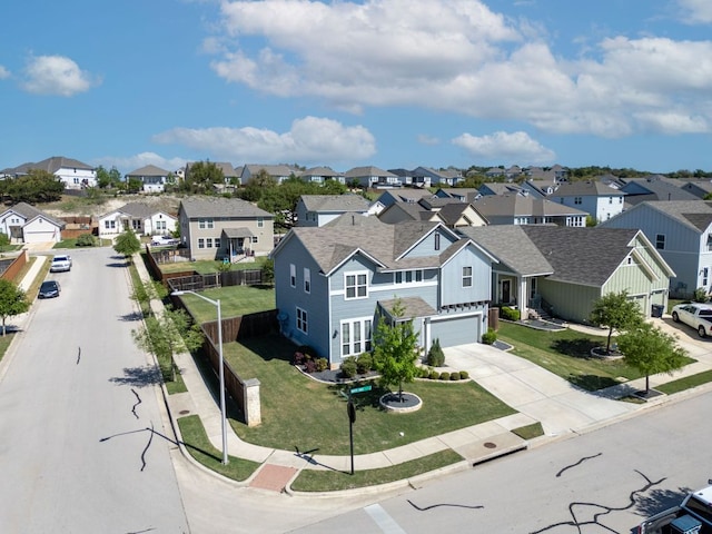 bird's eye view with a residential view