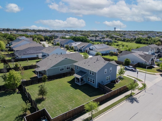 aerial view with a residential view