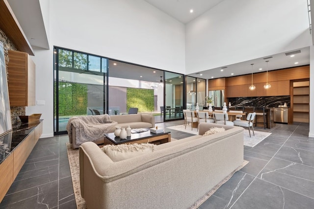 3500 Cactus Wren Way, Austin, TX 78746 - living area featuring a high ceiling