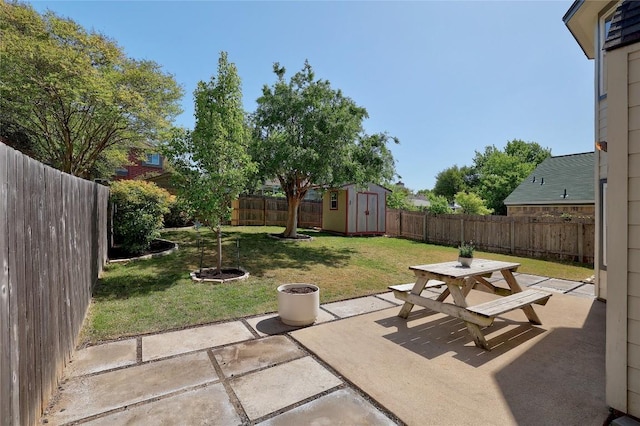 2204 Rick Whinery Dr, Austin, TX 78728 - fenced backyard featuring a shed, a patio area, and outdoor dining area