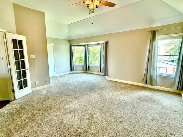 2204 Rick Whinery Dr, Austin, TX 78728 - carpeted spare room with lofted ceiling and ceiling fan