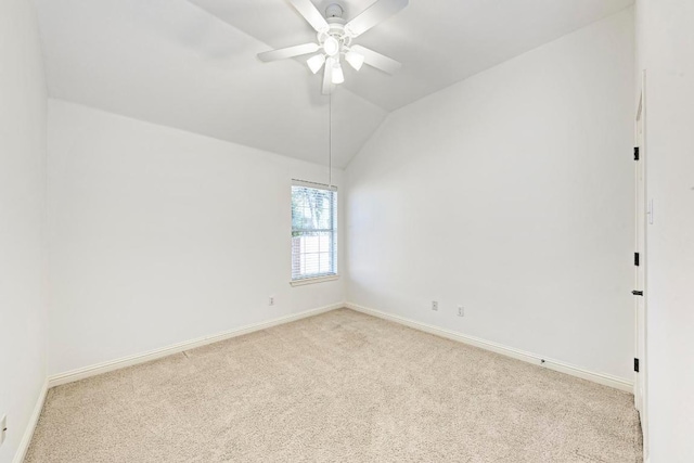 2709 Quiet Moon Trl, Cedar Park, TX 78613 - carpeted spare room featuring a ceiling fan, lofted ceiling, and baseboards