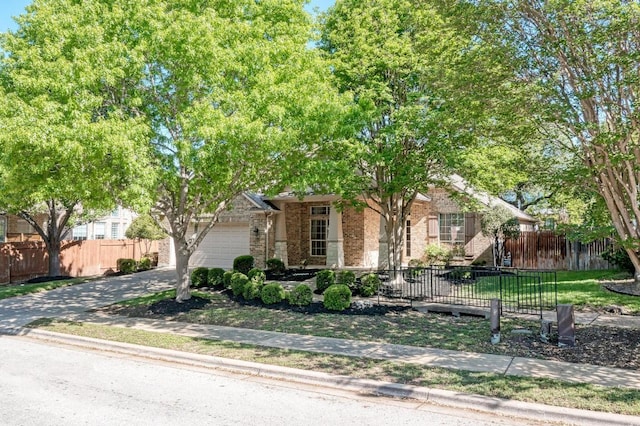 2709 Quiet Moon Trl, Cedar Park, TX 78613 - obstructed view of property featuring brick siding, concrete driveway, and an attached garage