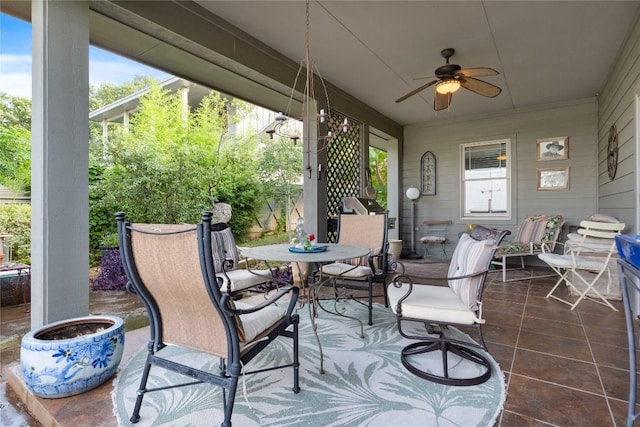 20000 Columbus Ln, Lago Vista, TX 78645 - view of patio featuring ceiling fan and outdoor dining space