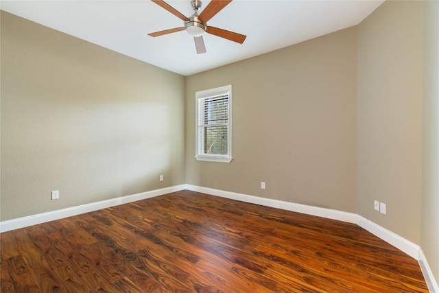 20000 Columbus Ln, Lago Vista, TX 78645 - empty room with ceiling fan and dark wood finished floors