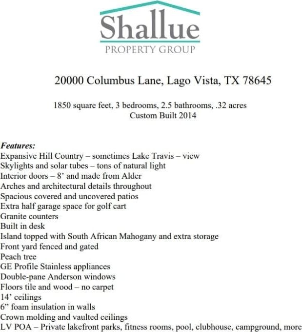 20000 Columbus Ln, Lago Vista, TX 78645 - view of miscellaneous document