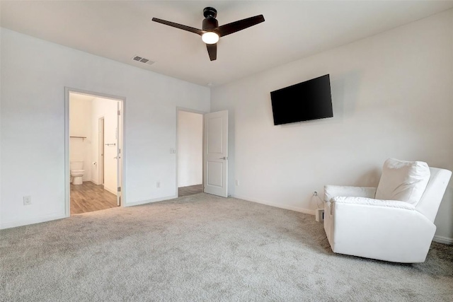 14209 Jeannette Rankin Rd, Manor, TX 78653 - sitting room featuring carpet, a ceiling fan, and baseboards