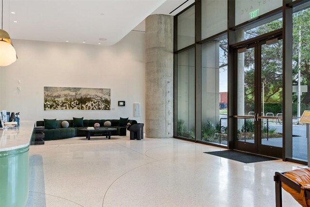 44 E Ave Unit 4302, Austin, TX 78701 - building lobby featuring a towering ceiling
