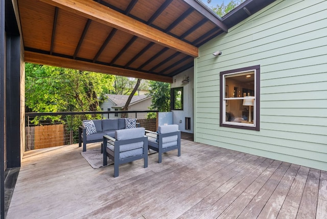 5607 Jim Hogg Ave, Austin, TX 78756 - wooden deck featuring outdoor lounge area