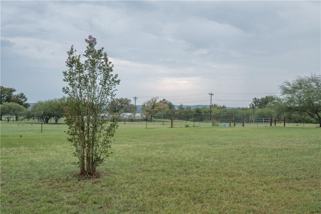 view of yard with a rural view