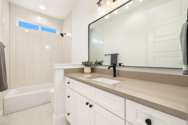 1181 Leona St, Austin, TX 78702 - bathroom featuring vanity, toilet, and shower / bathtub combination