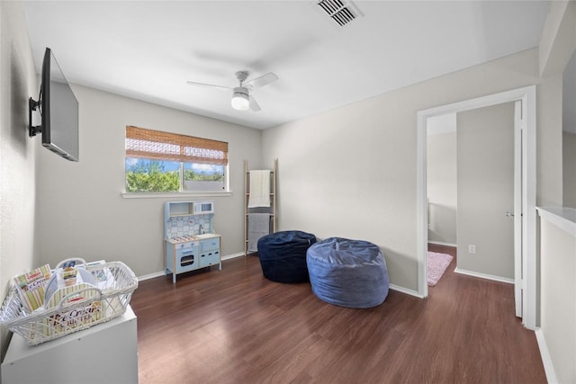12324 Havelock Dr, Austin, TX 78759 - sitting room featuring ceiling fan and wood finished floors