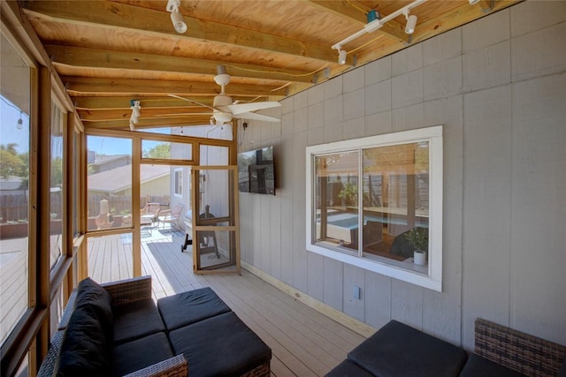 12324 Havelock Dr, Austin, TX 78759 - sunroom / solarium featuring ceiling fan