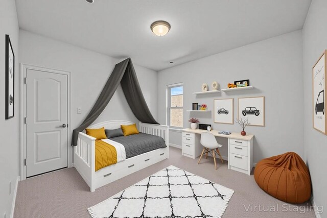 409 Dycus Bnd, Liberty Hill, TX 78642 - bedroom with carpet floors and an office area