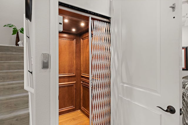 1013 Highknoll Ln, Georgetown, TX 78628 - elevator featuring wood finished floors