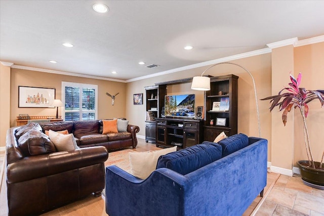 8007 Davis Mountain Cv, Austin, TX 78726 - living area featuring recessed lighting and ornamental molding